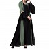 Designer abaya with attached Shrug and a belt- Jade Green-Black Designer abaya with attached Shrug and a belt- Jade Green-Black